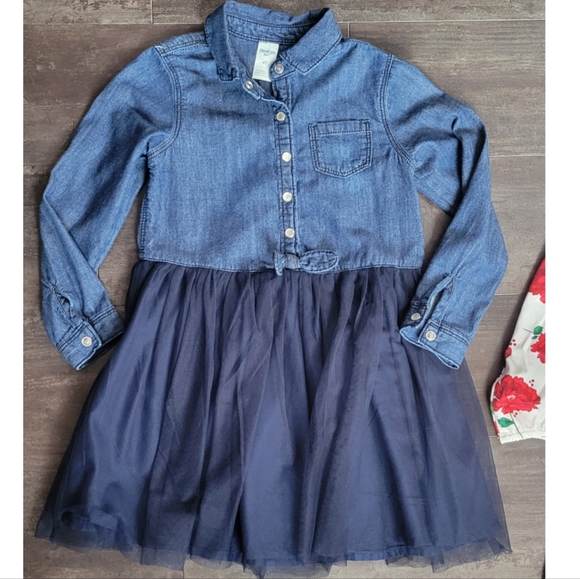 OshKosh B'gosh Denim Dress and Crown & Ivy Toddler Girls Long Sleeve Bow Dress - Picture 7 of 9